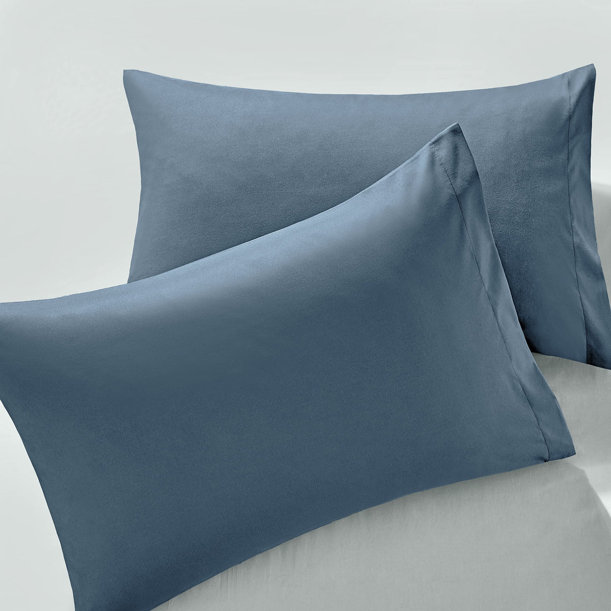 Milvowoc 2Pcs Brushed Microfiber King Pillowcases - 20 X 36 Inch, Slate Blue Pillow Case Set Non Slip Envelope Pillow Cover With
