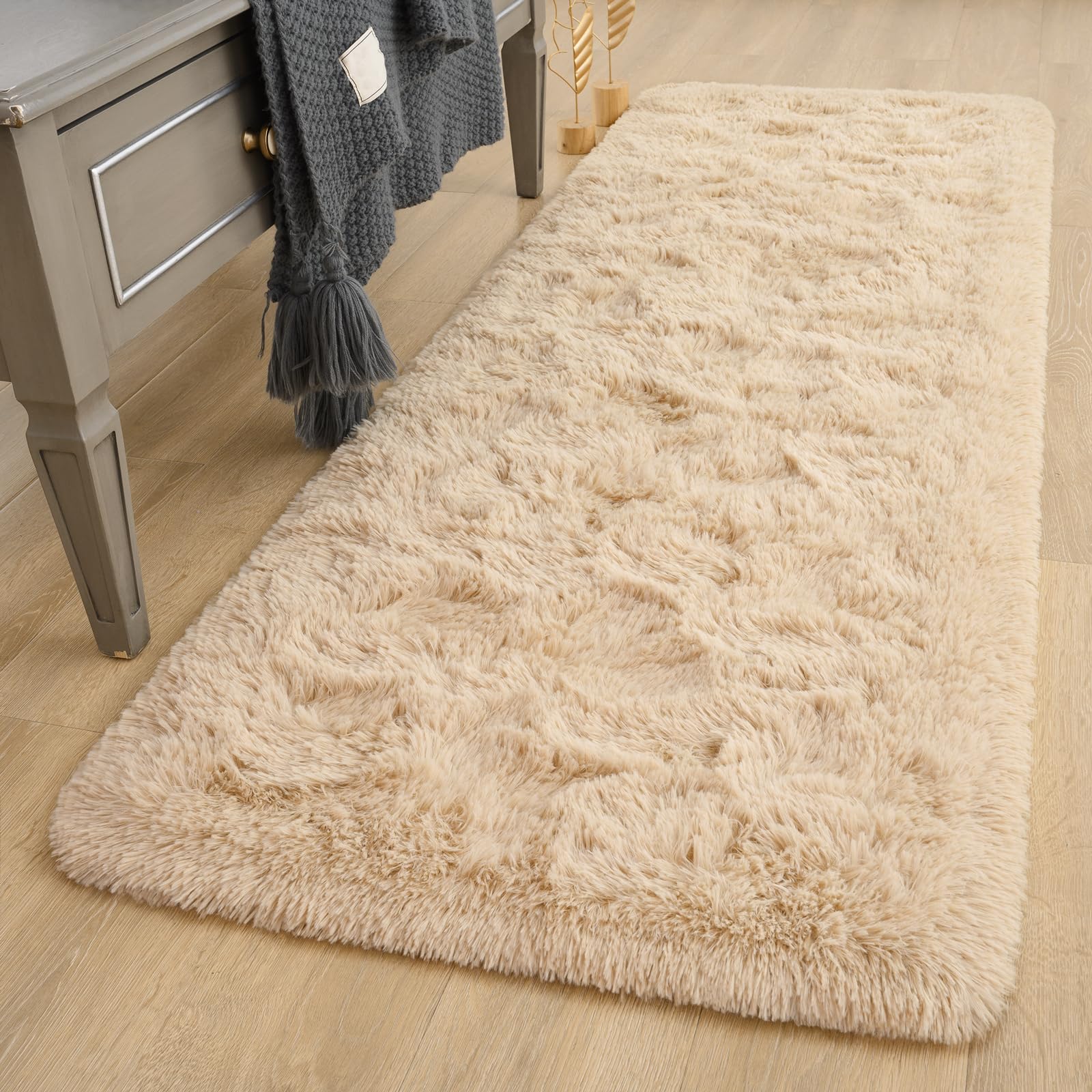 Detum Beige Rug 2X6 Runner Rug For Hallyway Entryway Kitchen Fluffy Area Rugs Light Beige Bedroom Rug Soft Kids Room Rugs Furry