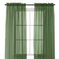 Elegant Comfort 2 Piece Solid Sheer 60 x 84 Window Curtains/Drape/Panels/Treatment, Hunter Green