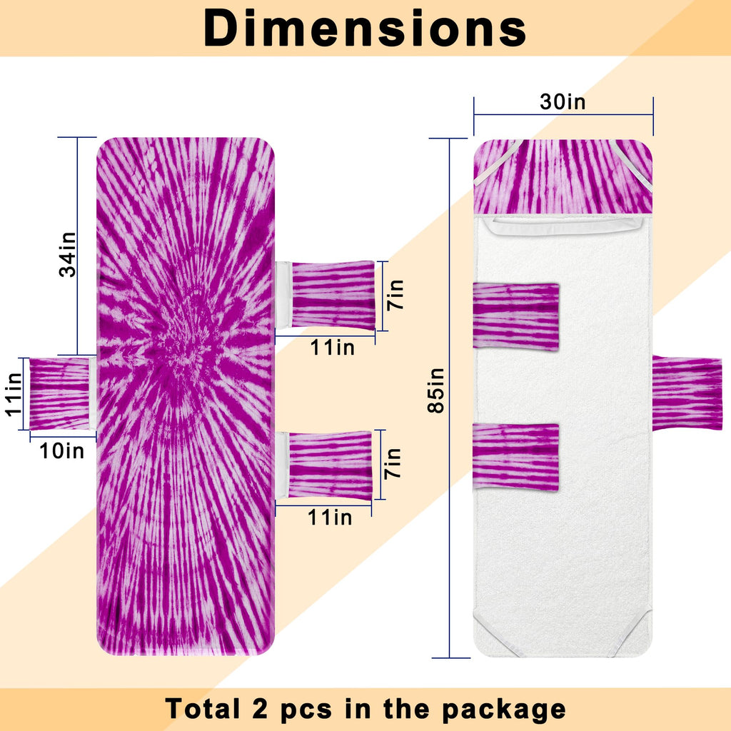 Ruikyhom Lounge Chair Towel Cover, Tie Dye Style Chaise Lounge Cover(Pack Of 2), Beach Chair Covers With Pockets For Pool Sunbat