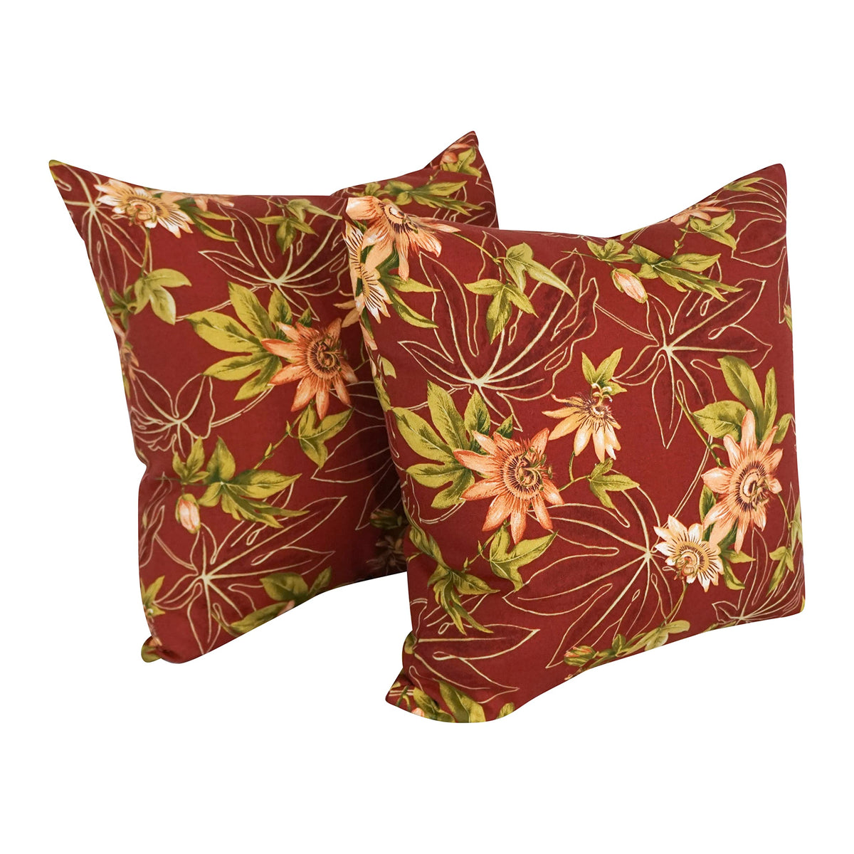 Blazing Needles Square Indoor/Outdoor Throw Pillow, 25&quot;, Passion Ruby 2 Count