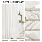 Meetbily Ivory Linen Sheer Curtains 63 Inch Length For Living Room 2 Panel Set Farmhouse Rod Pocket Window Drapes Light Filterin
