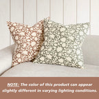 Foindtower Set Of 2 Decorative Neutral Floral Throw Pillow Covers Accent Farmhouse Cushion Covers Boho Pillowcase For Couch Sofa