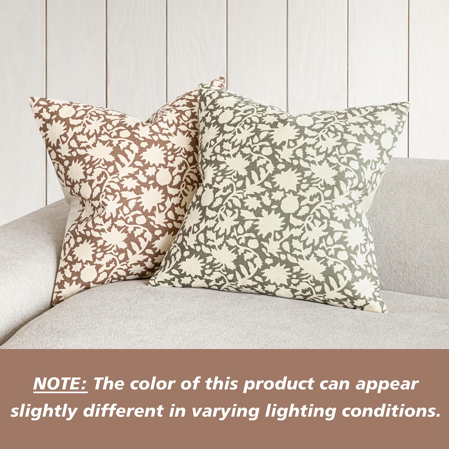 Foindtower Set Of 2 Decorative Neutral Floral Throw Pillow Covers Accent Farmhouse Cushion Covers Boho Pillowcase For Couch Sofa