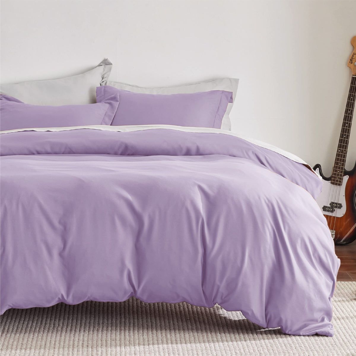 Bedsure Orchid Bloom Duvet Cover Queen Size - Soft Double Brushed Duvet Cover For Kids With Zipper Closure, 3 Pieces, Includes 1