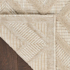 Nourison Versatile Indoor/Outdoor Cream 5' X 7' Area Rug, Easy Cleaning, Non Shedding, Bed Room, Living Room, Dining Room, Backyard, Deck, Patio (5X7)
