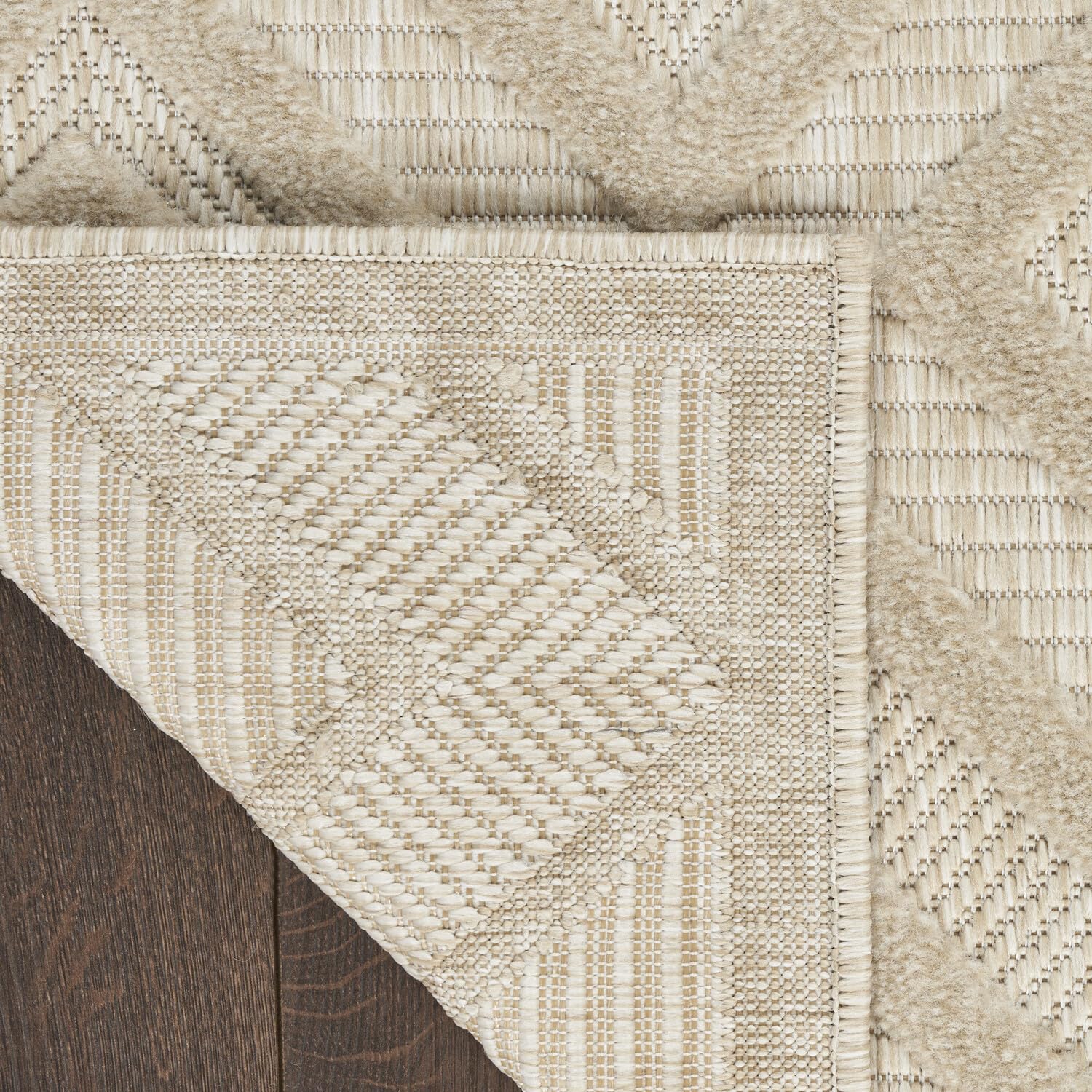 Nourison Versatile Indoor/Outdoor Cream 6' X 9' Area Rug, Easy Cleaning, Non Shedding, Bed Room, Living Room, Dining Room, Backyard, Deck, Patio (6X9)