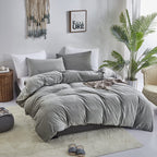 Clothknow Grey Comforter Set Queen Fluffy Bedding Comforter Sets Full Velvet Men Women Boys Bedding Sets Dark Gray Flannel Bedding Comforter Full 3Pcs Comforter Sets Queen