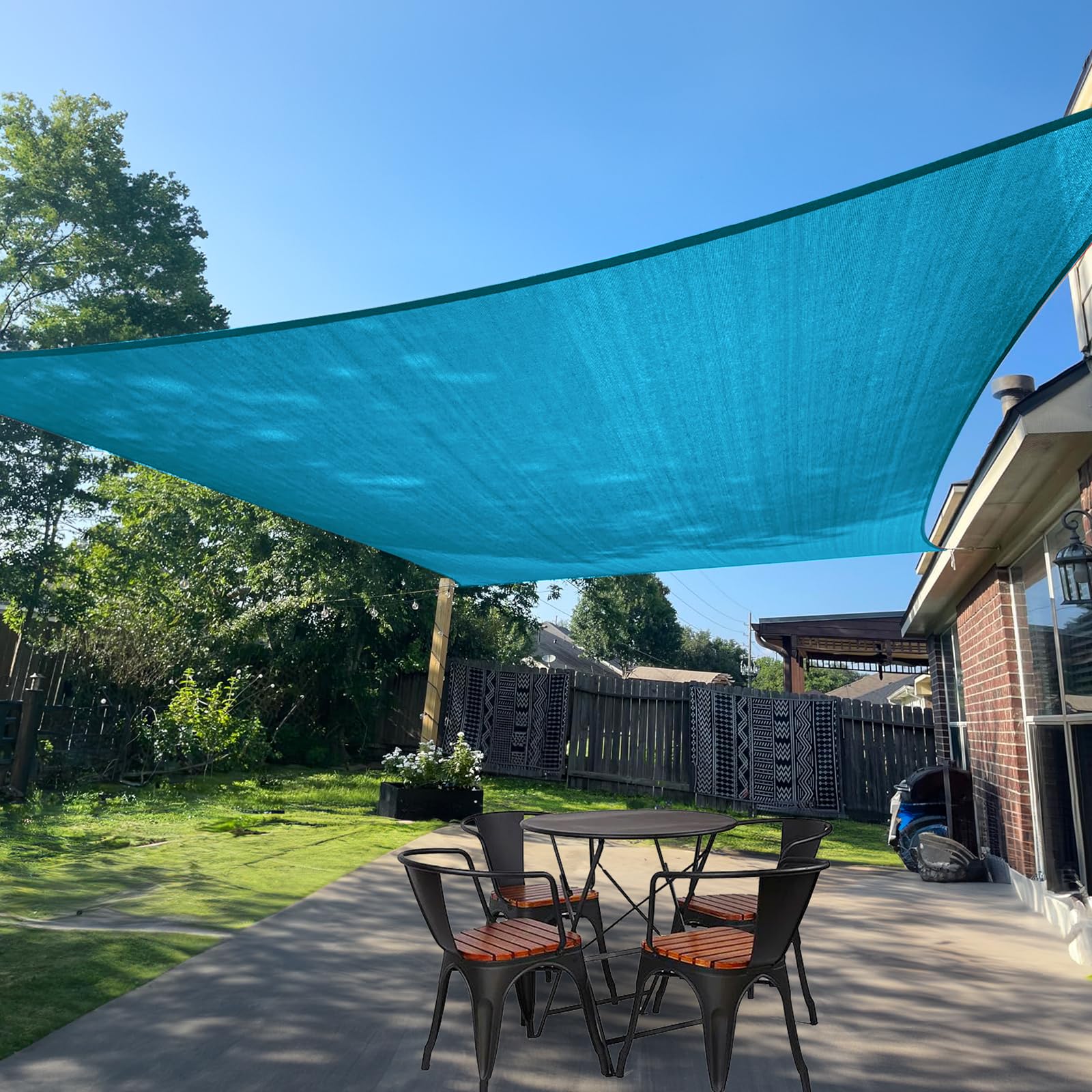 Sunlax Sun Shade Sail 7/8/9/10/12/13/14/16/20 Turquoise Blue Rectangle Canopy Sail Shade Cover Uv Block Permeable Sunshade Outdo