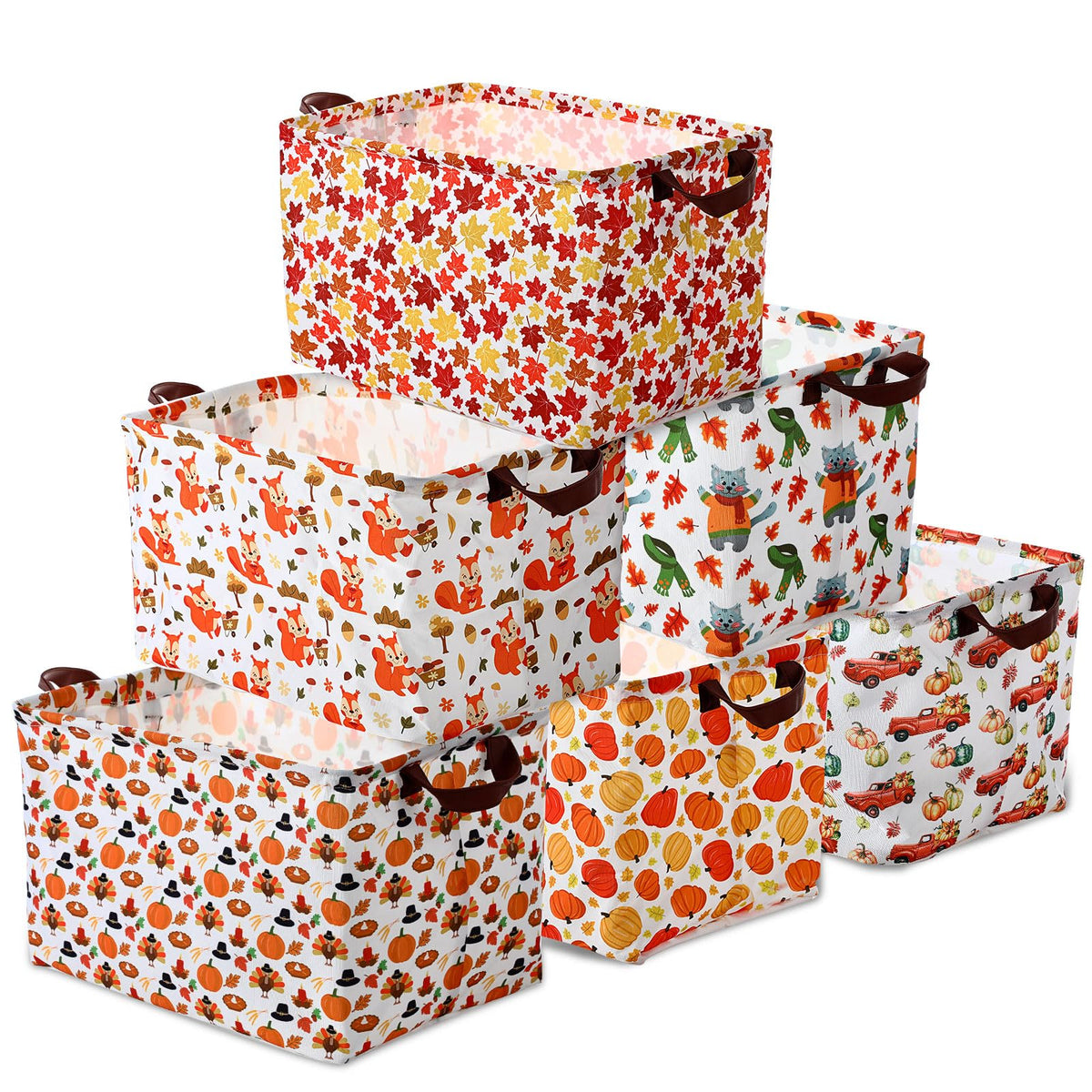 Vesici 6 Pack Thanksgiving Storage Basket for Gifts