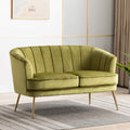 Artechworks Contemporary Velvet Loveseat Chair with Gold-Finished Metal Legs, 2-Seat Sofa for Living Room, Bedroom, Home Office,