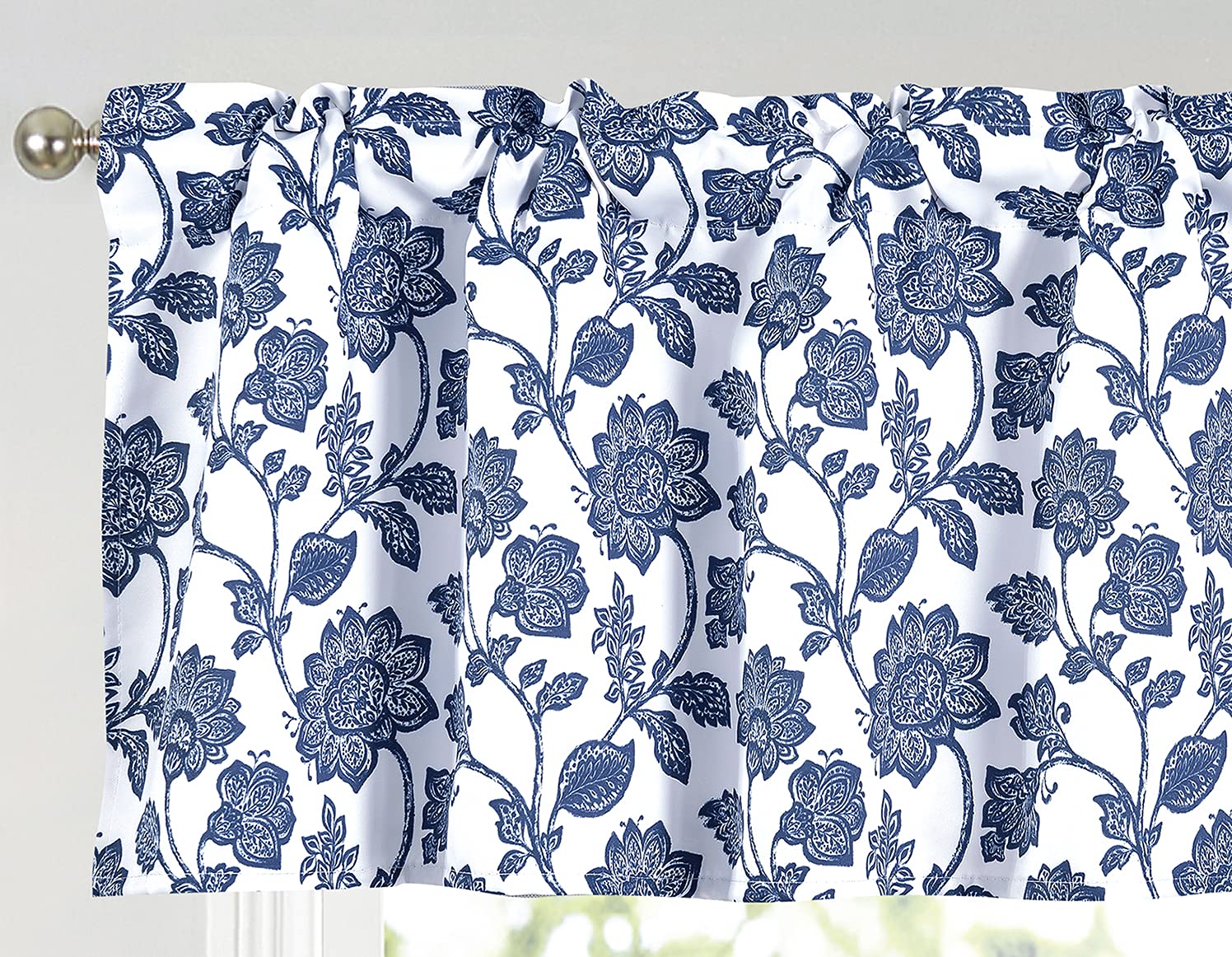 Annlaite Valance For Windows Valance Floral Printed For Kitchen Living Room Thermal Insulated Energy Saving Window Curtain Valan