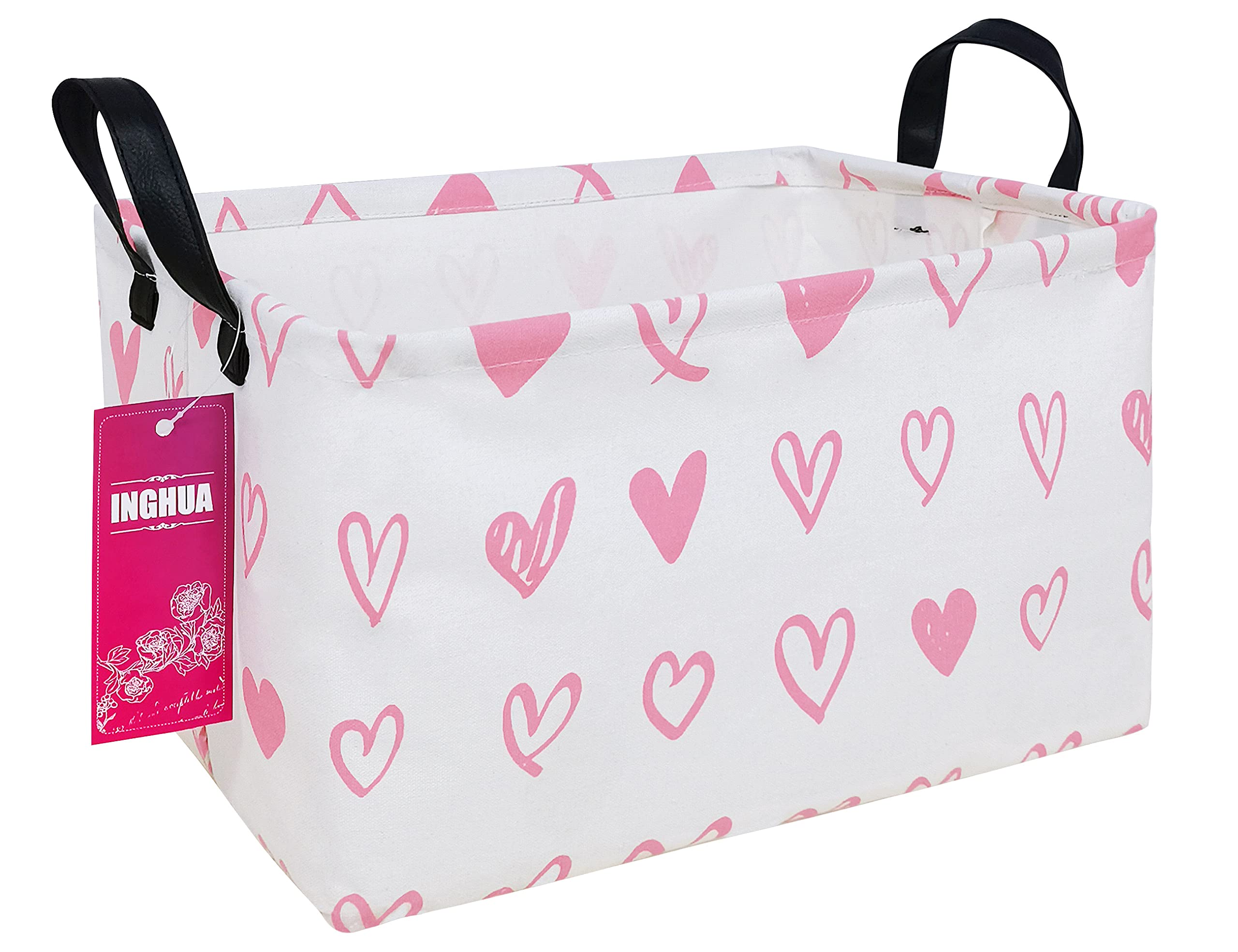 INGHUA Rectangular Storage Basket Fabric Organizer Bin for Toys,Books,Clothes,Gifts,Pets-Perfect for Home,Office,Nursery,Dorm,Sh