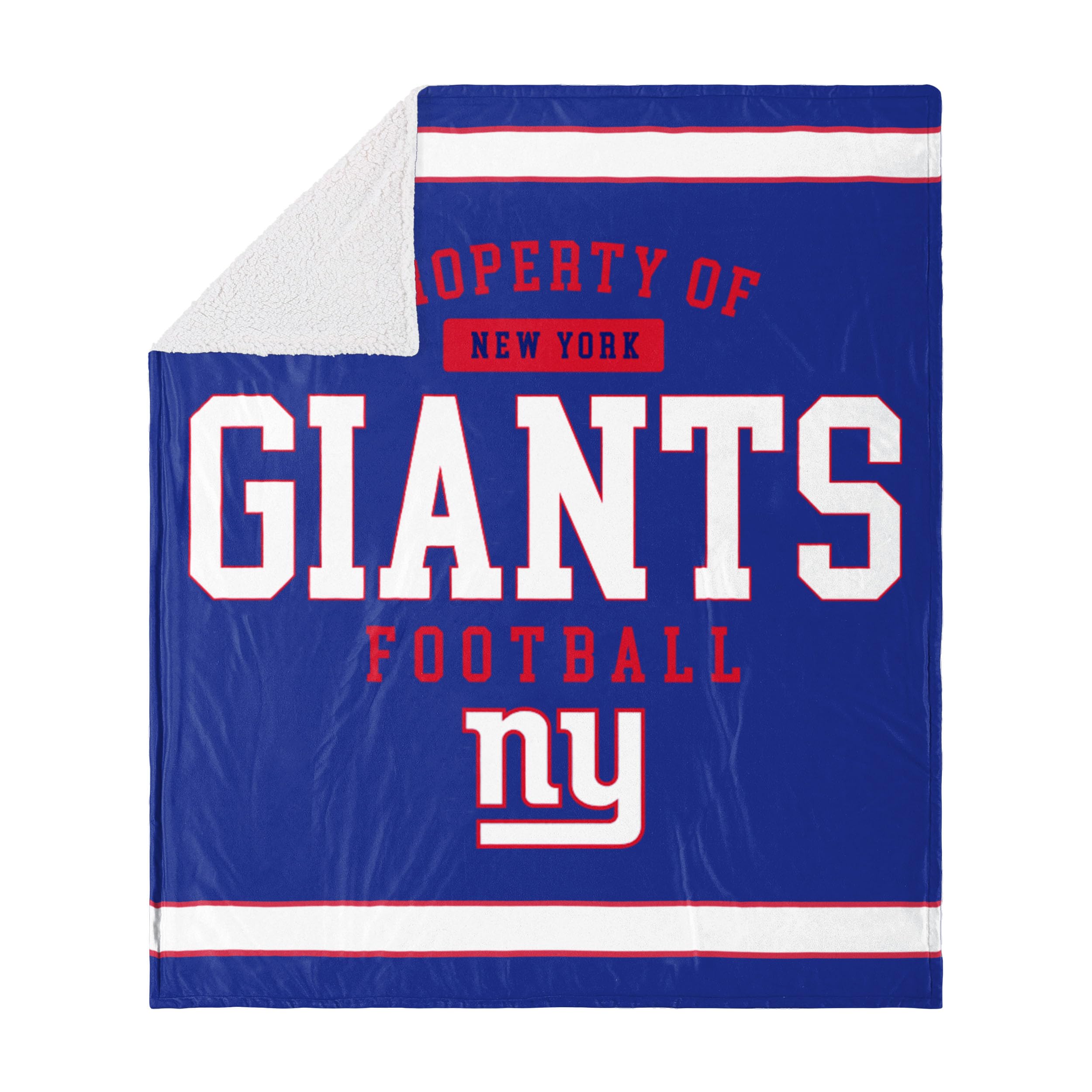 Foco New York Giants Nfl Team Property Of Sherpa Fleece Blanket