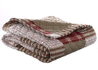 Eddie Bauer Throw Blanket Reversible Cotton Quilted Bedding, Home Decor For All Seasons, 50' X 60', Camano Island Red