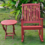 Nicosia Acacia Wood Rocker And Side Table -Barn Red