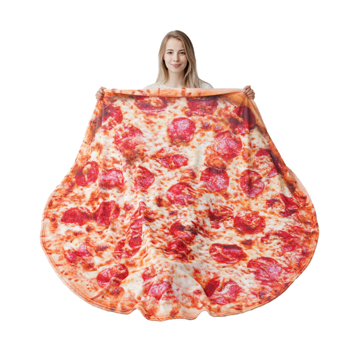 Battilo Home Pizza Flannel Blanket, Sofa Soft Salami Throw Blankets, Funny Food Blanket, Large Beach Towel, Perfect For Camping,