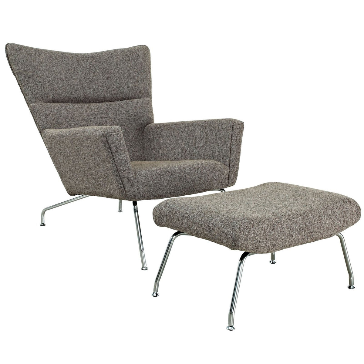 Modway Class Lounge Chair & Ottoman In Oatmeal Wool