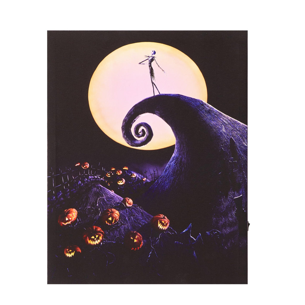 Idea Nuova Nightmare Before Christmas LED Light Up Canvas Wall Art featuring Jack Skellington, 11'' W x 14'' H
