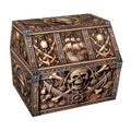 PETCEE Pirate Treasure Chest & Skull Box - Large 9x 9.3x 8 Cardboard Classroom Storage for Kids Prizes Reusable Treasure Chest f