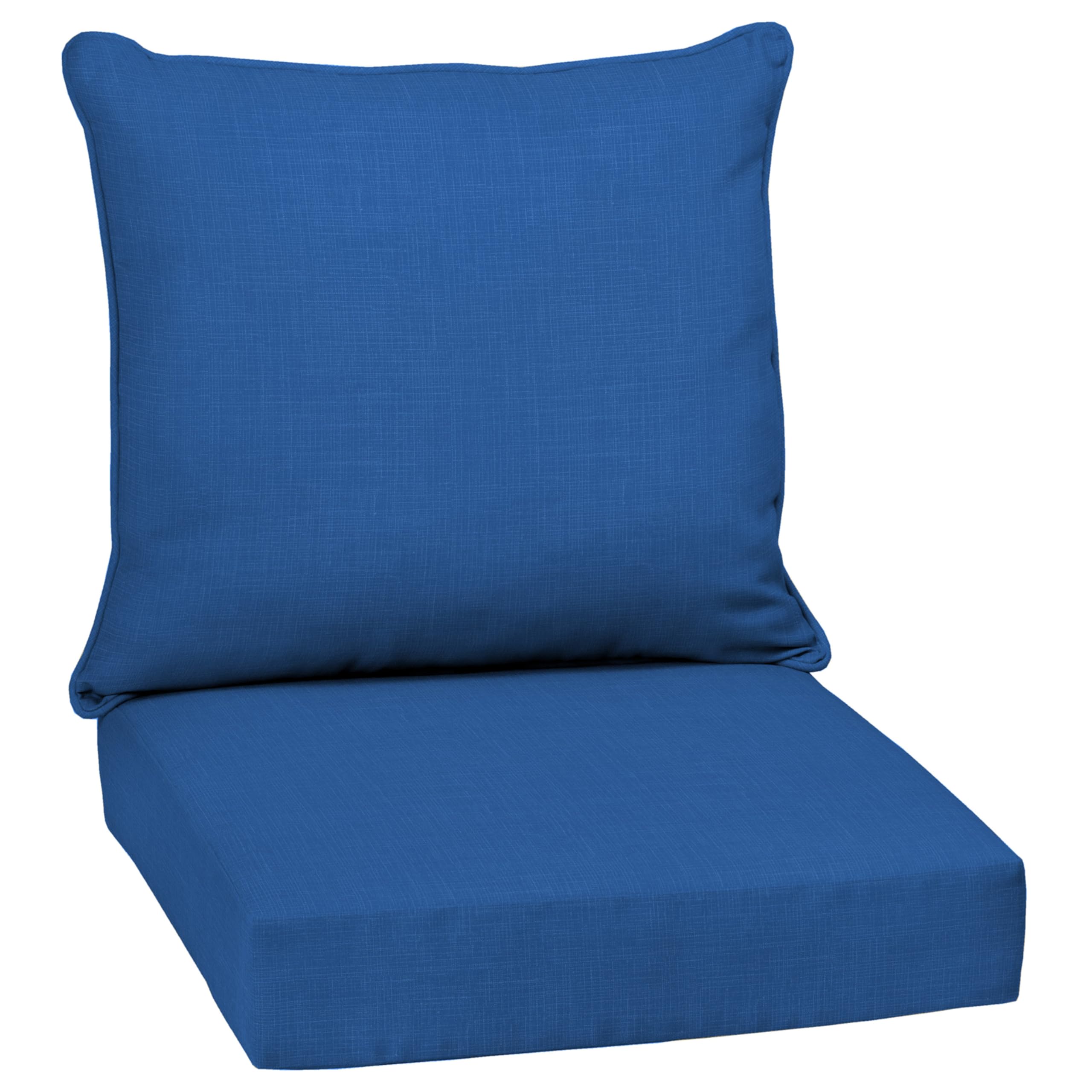 Arden Selections Outdoor Deep Seat Set, 24 X 24, Rain-Proof, Fade Resistant, Deep Seat Bottom And Back Cushion 24 X 24, Cobalt B