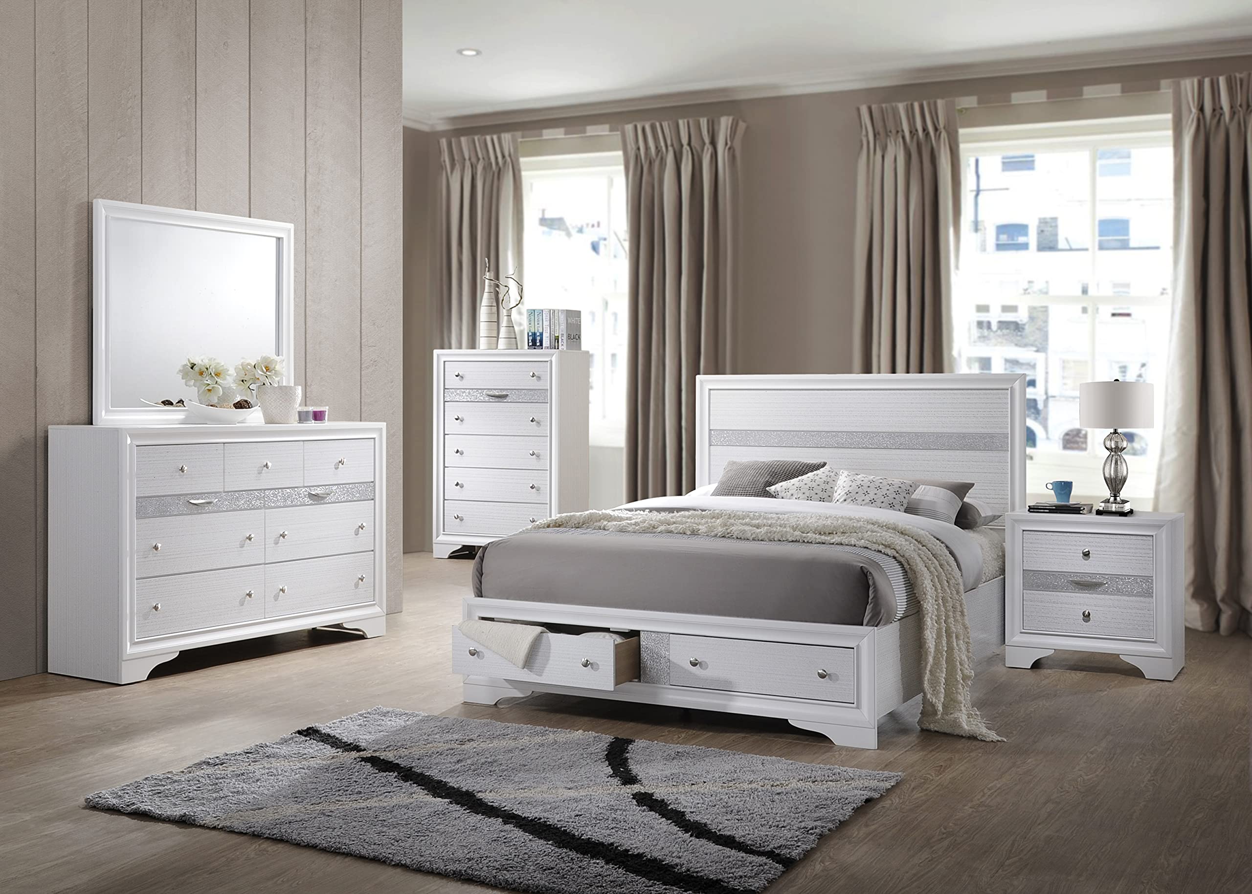 Best Quality Furniture Cath-Fb Bed, White