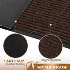 Door Mat Heavy Duty Outdoor Indoor Doormat Low Profile Front Door Mat Large 31X47 Inch Brown Entrance Welcome Mats Easy Clean Pa