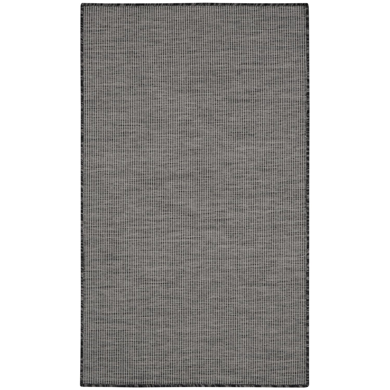 Nourison Positano Indoor/Outdoor Charcoal 3' X 5' Area Rug, Easy Cleaning, Non Shedding, Bed Room, Living Room, Dining Room, Backyard, Deck, Patio (3X5)