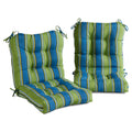 Greendale Home Fashions Outdoor Seat/Back Chair Cushion, 2 Count (Pack Of 1), Belize Stripe