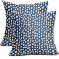 Sweetshow Blue Cream Dots Pillow Covers 18X18 Set Of 2 Boho Design Polka Dot Throw Pillows Modern Trendy Print Outdoor Decorativ