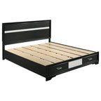 Coaster Home Furnishings Miranda Contemporary Wood California King Size Storage Panel Bed Frame 50-inch Headboard Black 206361KW