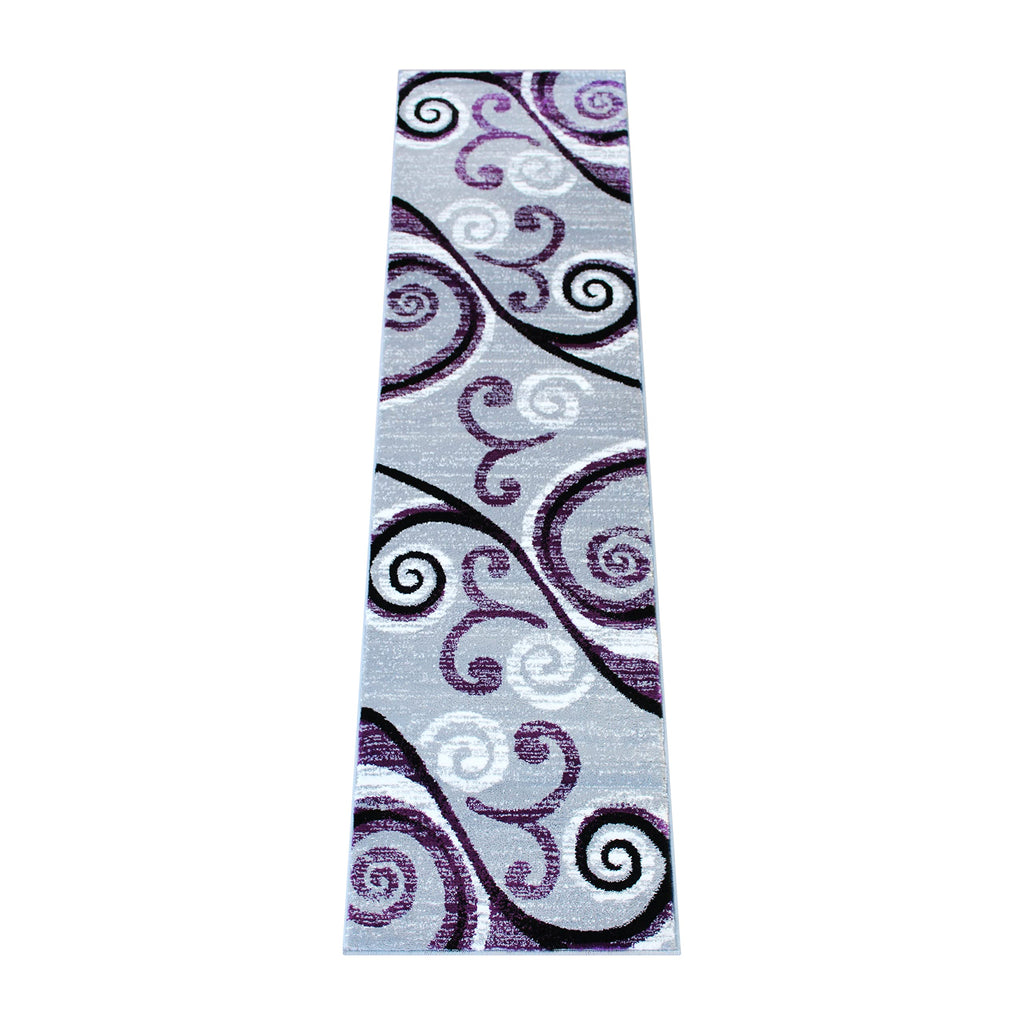 Flash Furniture Valli Collection Area Rug - High Pile Purple Olefin Rug - 2' X 7' Area Rug - Jute Backing - Hallway, Entryway, Bedroom, Living Room