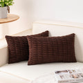Aegero Pack Of 2 Corduroy Decorative Throw Pillow Covers 12X20 Inchsoft Boho Striped Pillow Covers Modern Farmhouse Home Decor F