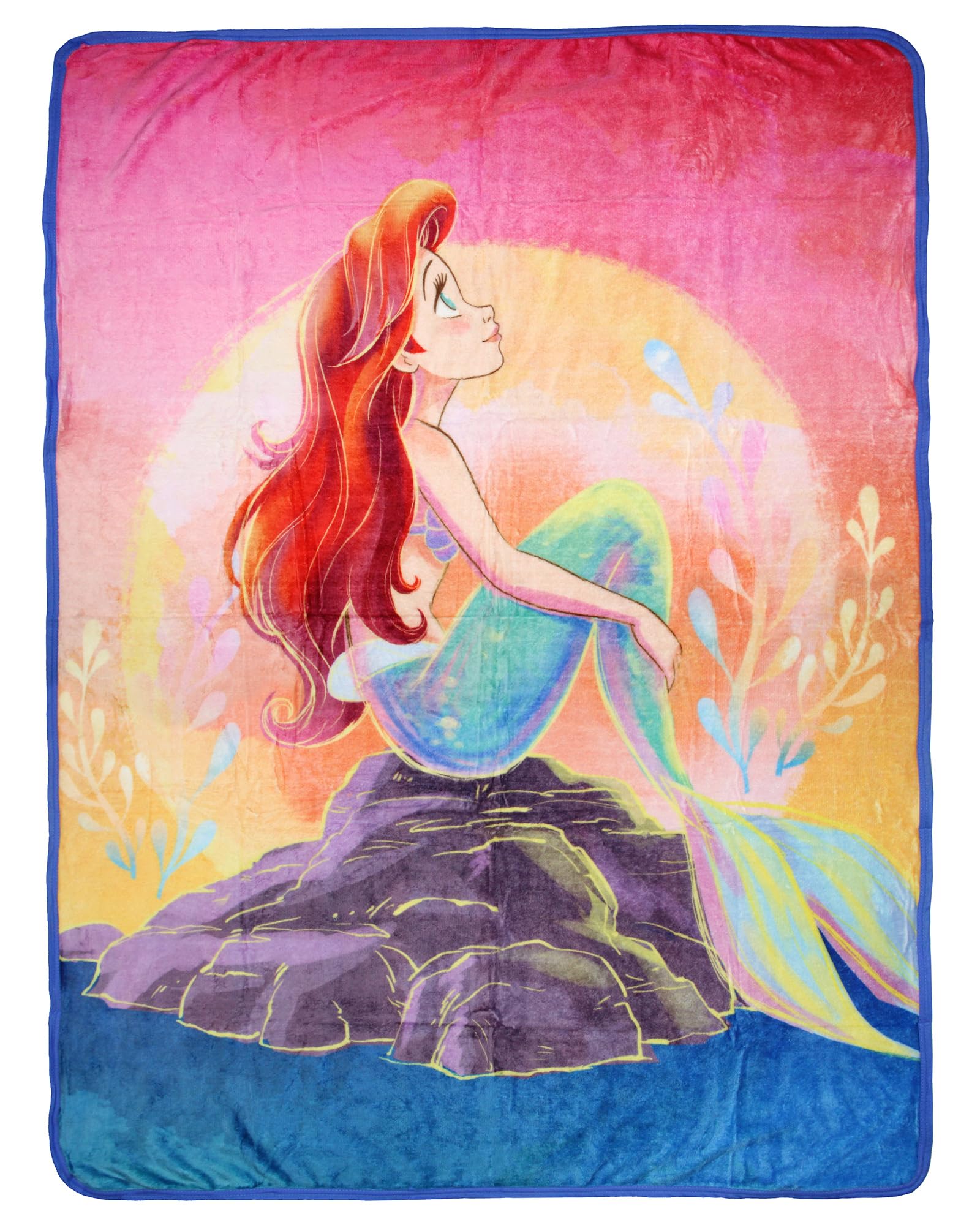 Disney The Little Mermaid Ariel Sunset Dreams Princess Throw Blanket 46 x 60 Soft Fleece Throw Blanket for Bed Couch