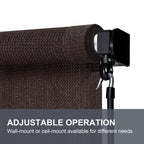 Vicllax Outdoor Roller Shade, Patio Cordless Blinds Roll Up Shade 6X6Ft, Chocolate