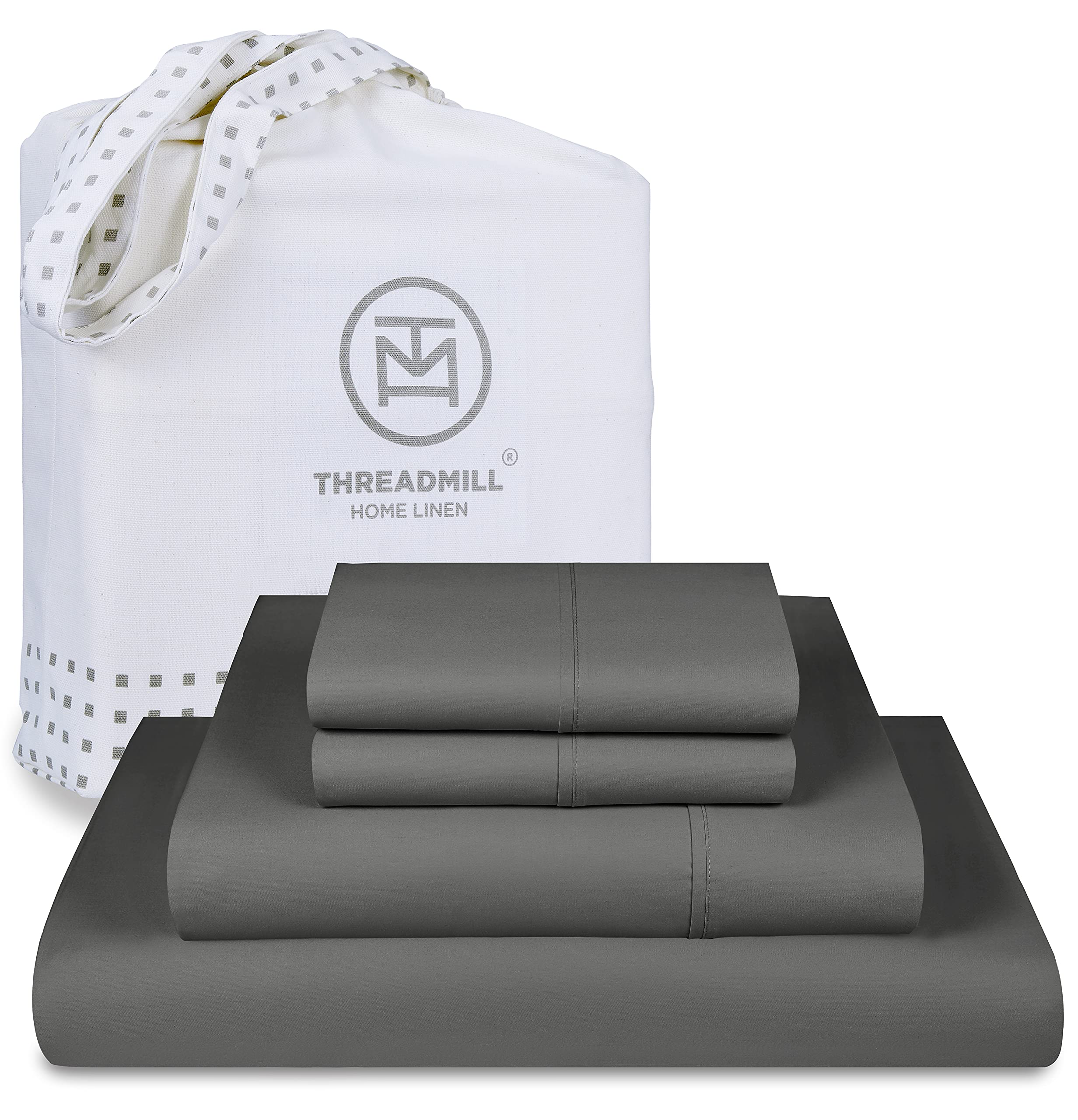 Threadmill Certified 100% American Supima Cotton Luxury Sheets, California-King Sheets, 1000 Thread Count Sateen Weave, 4 Pc Bed