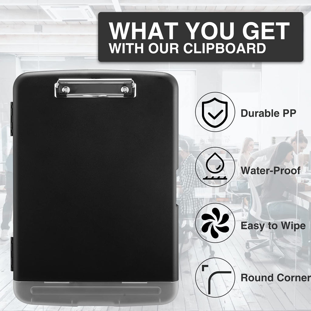 Sooez Clipboards With Storage, High Capacity Clip Boards 8.5X11 With Storage, Heavy Duty Nursing Clipboard Folder, Plastic Clipb
