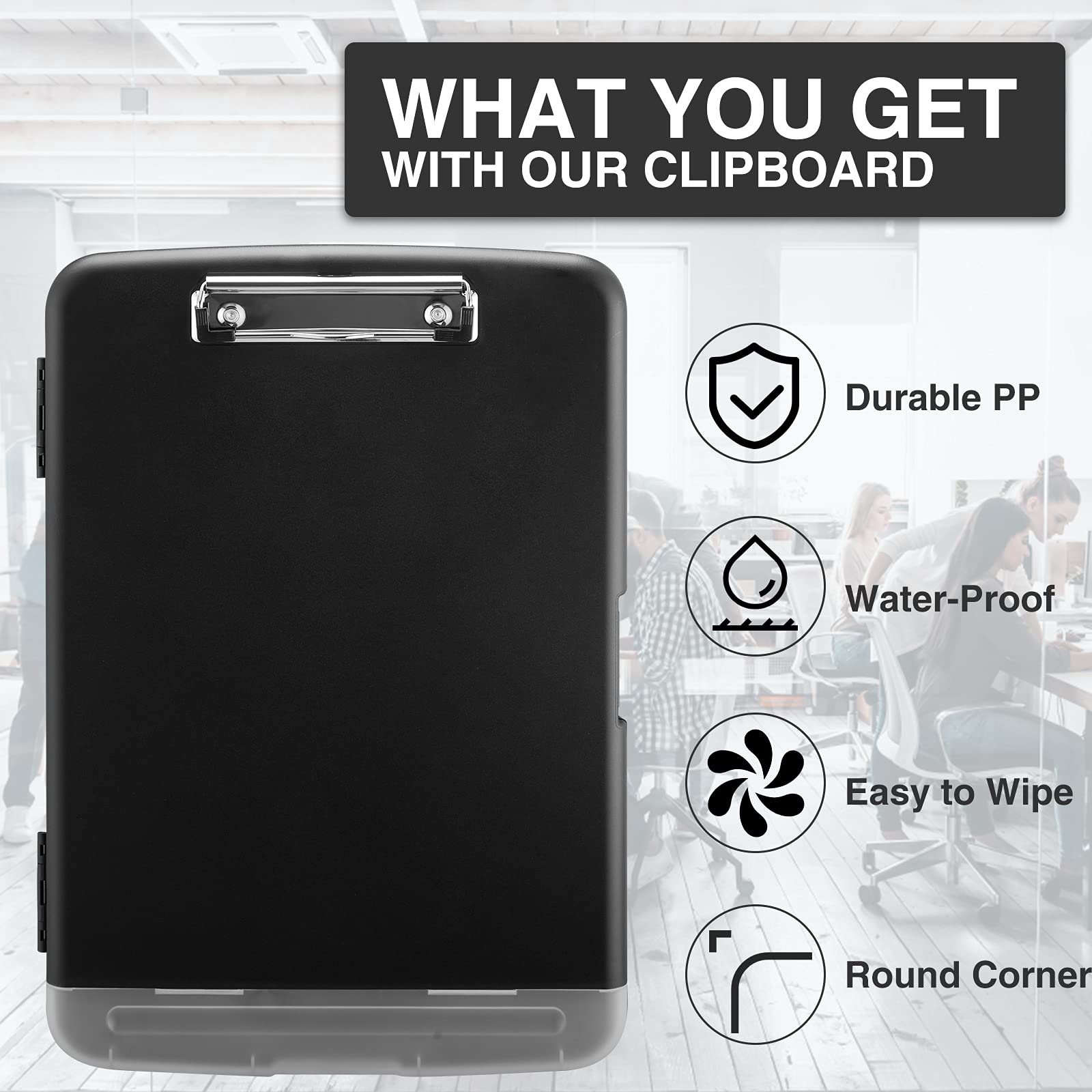 Sooez Clipboards With Storage, High Capacity Clip Boards 8.5X11 With Storage, Heavy Duty Nursing Clipboard Folder, Plastic Clipb