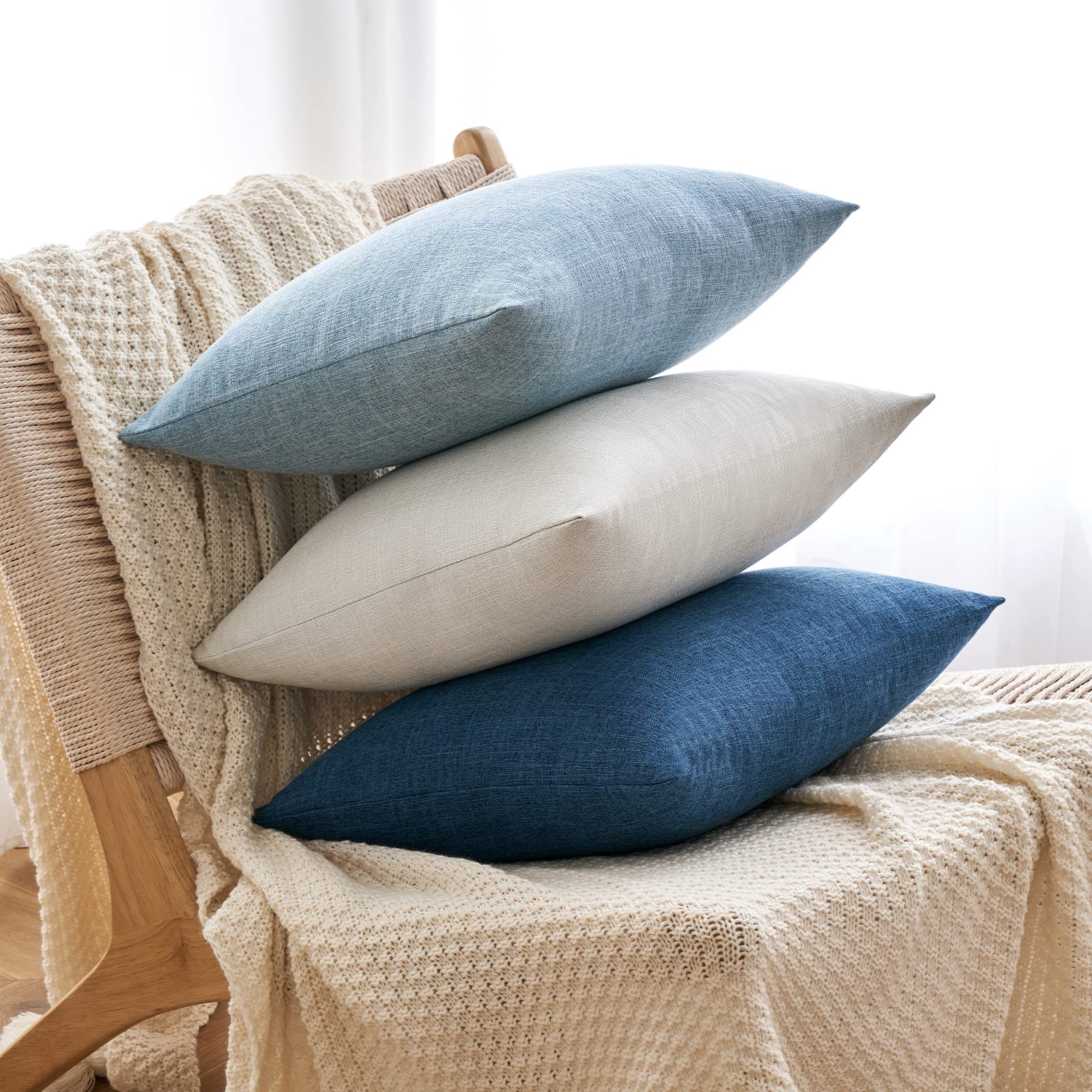 Miulee Pack Of 2 Decorative Throw Pillow Covers Linen Burlap Square Solid Farmhouse Modern Concise Throw Cushion Case Pillowcase For Sofa Car Couch 20X20 Inch 50X50 Cm Taupe