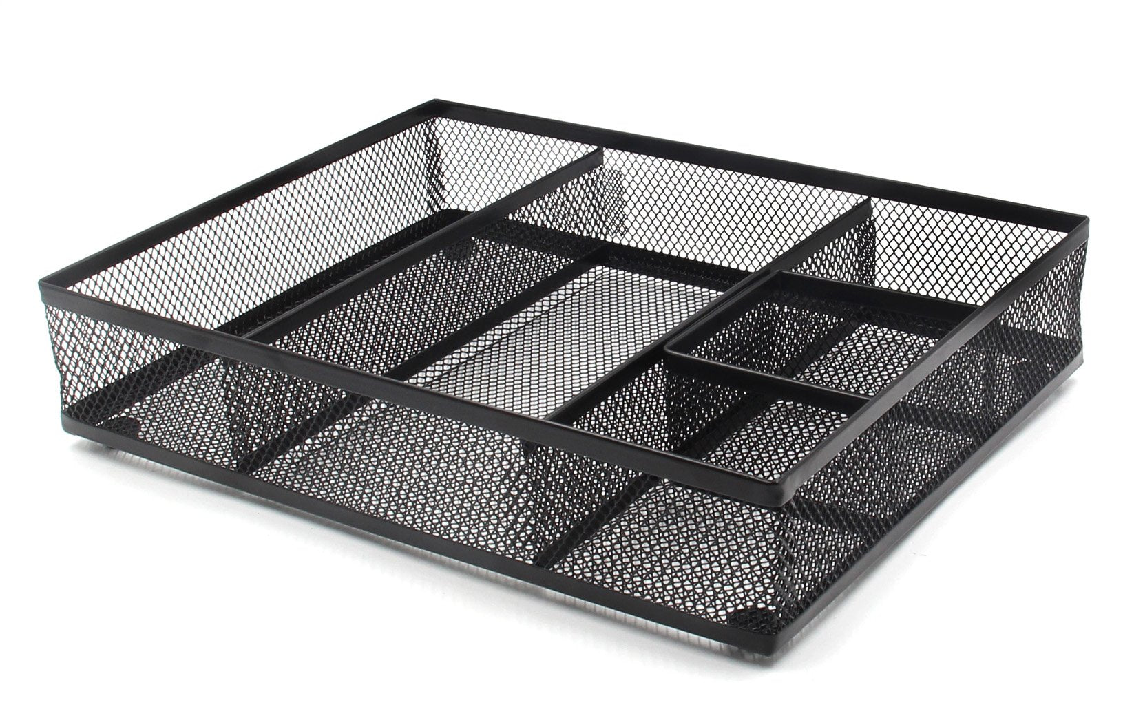Easypag Mesh Collection Desk Accessories Drawer Organizer Accessories Tray 5 Compartments Multi-Use Storage Box, Black