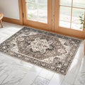 Washable Living Room Runner Rug - 2x3 Little Bedroom Rug Distressed Oriental Non-Slip Non-Shedding Print Floor Carpet for Dining