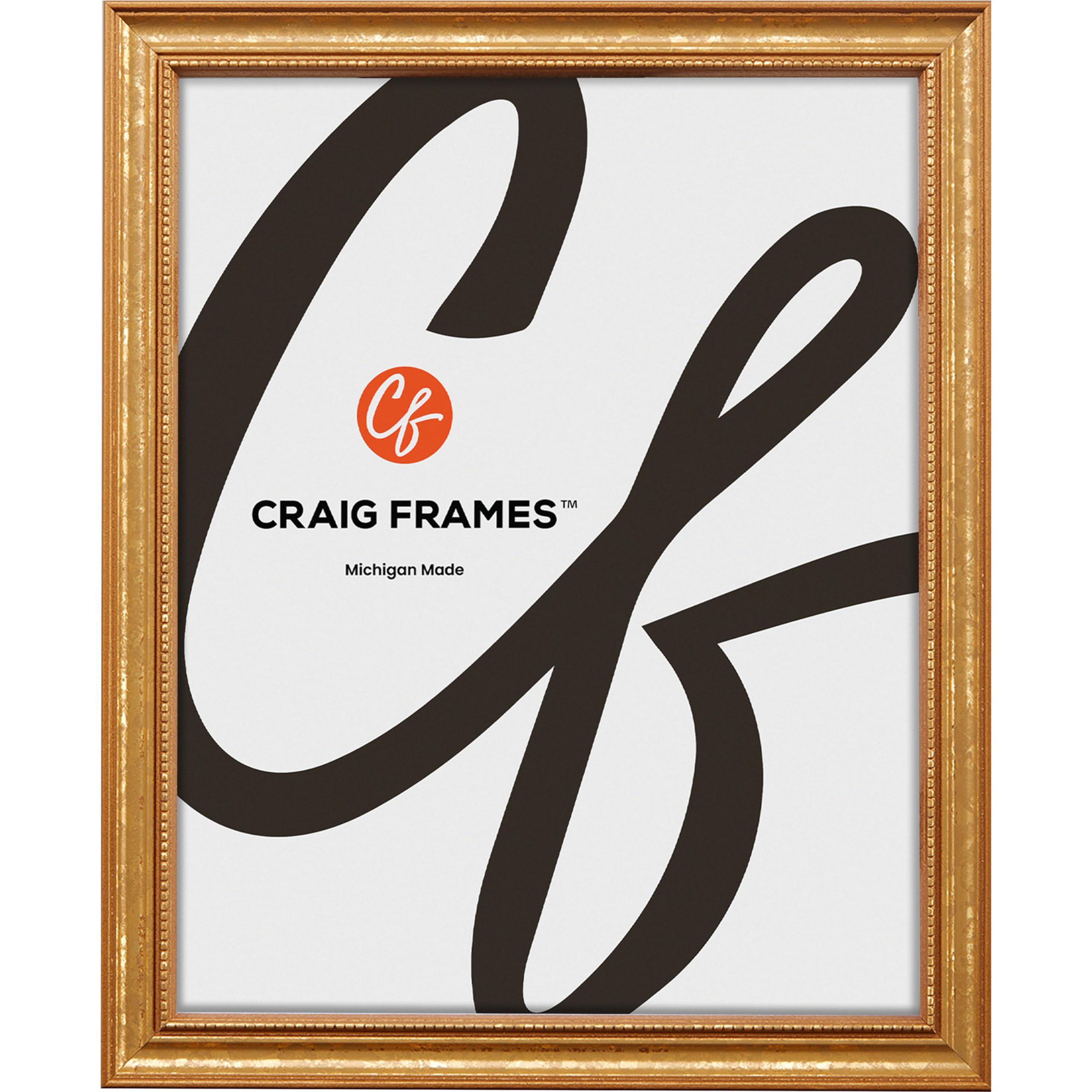 Craig Frames 314GD, 10x10 Picture Frame, Ornate Gold