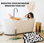 Dyefury Bath Mat - You Look Good, Cool Black And White Bathroom Rug, Non Slip, 27.5 X 20 Inch