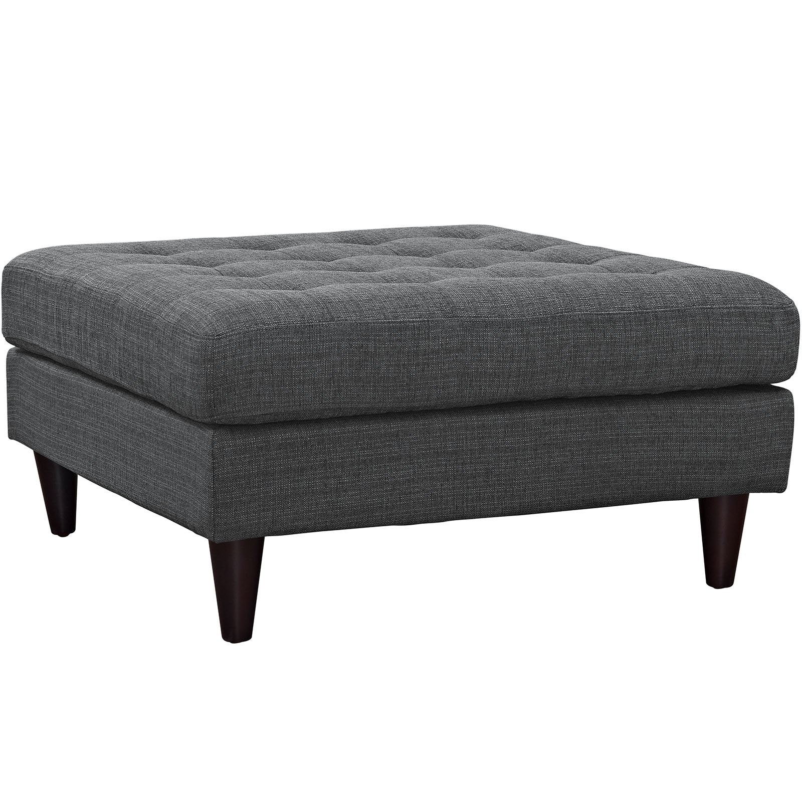 Modway Empress Mid-Century Modern Upholstered Fabric, Large Ottoman, Gray