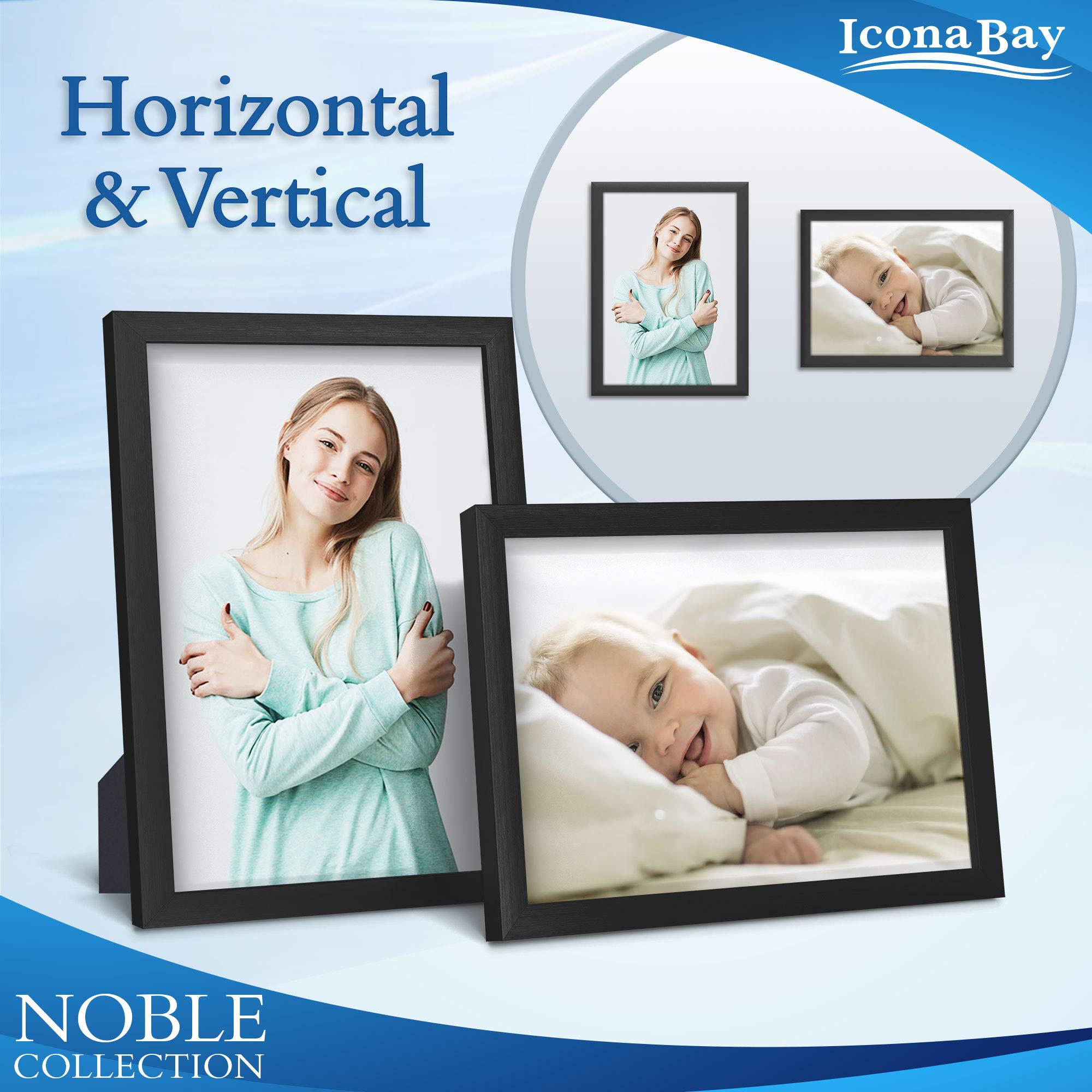 Icona Bay 4X6 Picture Frames (Black, 6 Pack), Modern Professional Frame Set, Noble Collection
