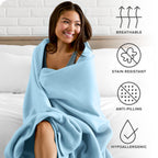 Bare Home Polar Fleece Blanket - Full/Queen Blanket - Warm & Cozy - Premium Fleece Blanket - Blanket For Bed, Sofa, Camping, Tra