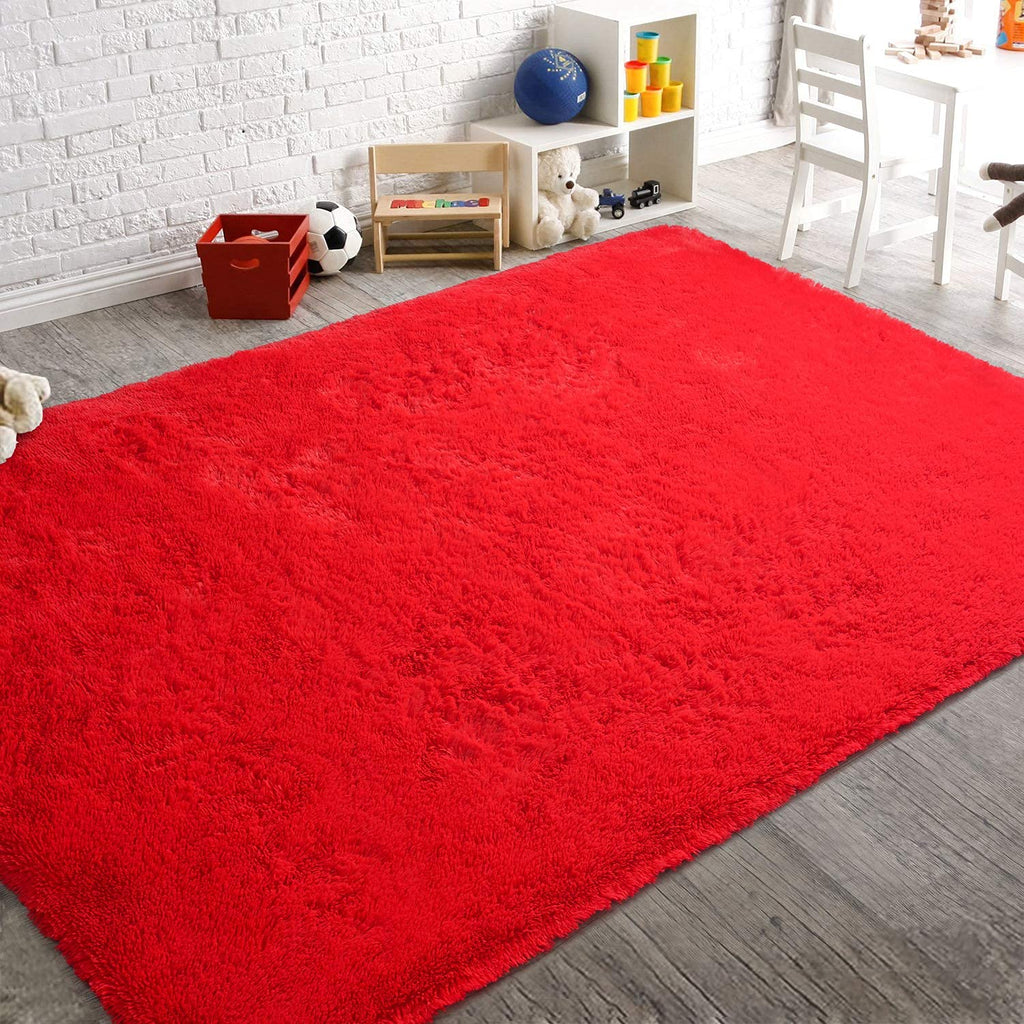 Arogan Fluffy Rugs For Bedroom Living Room, Shag Area Rugs For Nursery Kids Girls Room, Plush Fur Rug For Playroom Dorm 6X9 Feet
