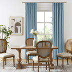 Dualife Slate Stone Blue Curtains 102 Inch Long 2 Panels Set Pinch Pleat Drapes For Living Room Dining Room Thermal Insulated Fu