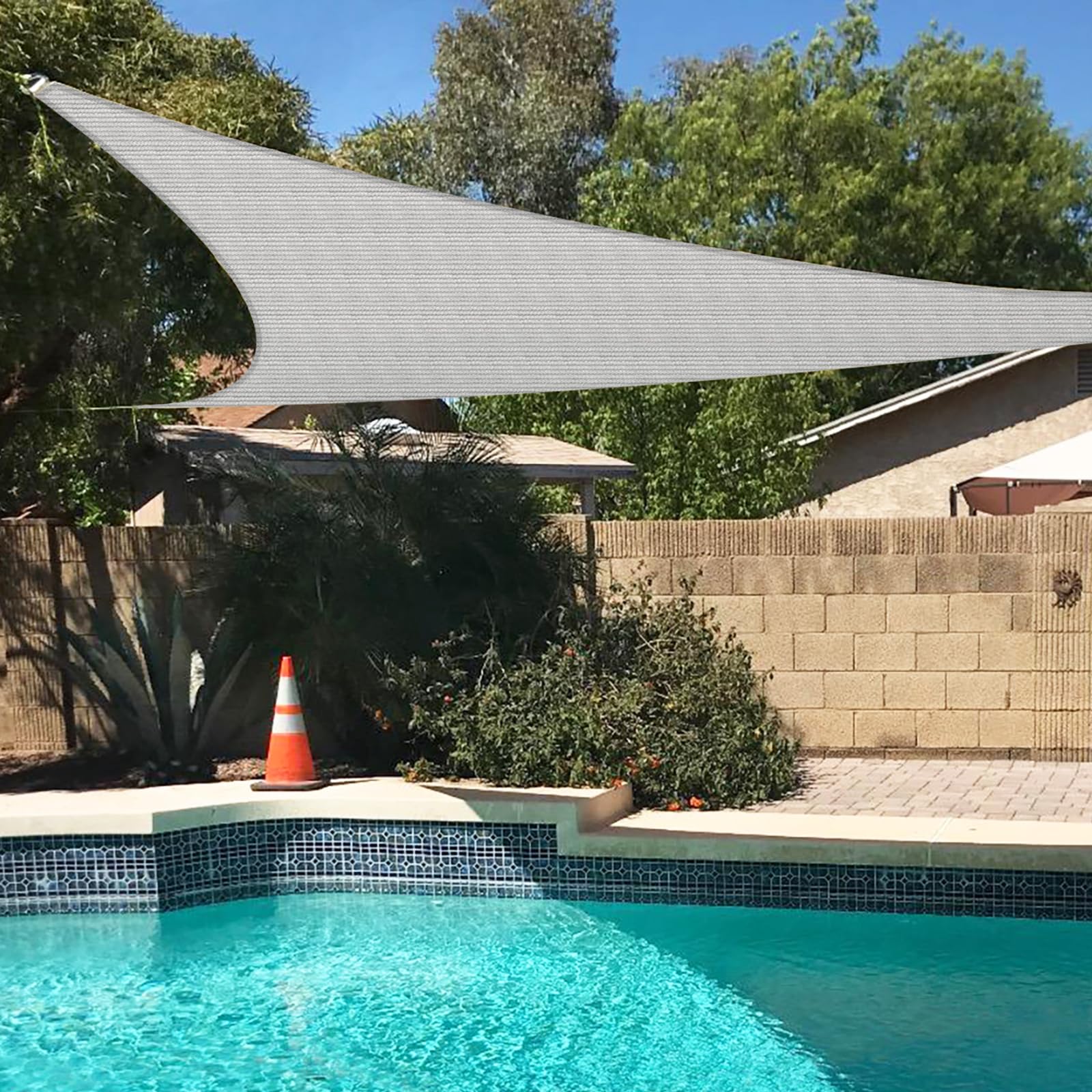 Tang 18'X18'X26' Sun Shade Sail Right Triangle Permeable Canopy Uv Block Shade Cloth Heavy Duty Fabric For Patio Outdoor Backyar