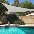 Tang 9'X21'X23' Sun Shade Sail Right Triangle Permeable Canopy Uv Block Shade Cloth Heavy Duty Fabric For Patio Outdoor Backyard